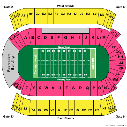 commonwealth stadium seating chart