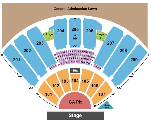 Toyota Pavilion At Concord Seating Chart: Endstage Pit - 100 K Start