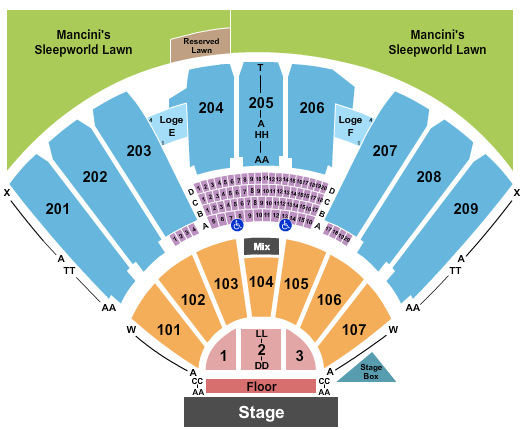 Toyota Pavilion At Concord Seating Chart: Endstage RSV Floor