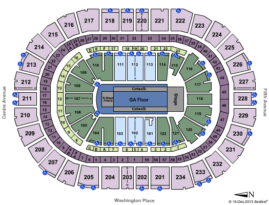 PPG Paints Arena Seating Chart: Lady Gaga