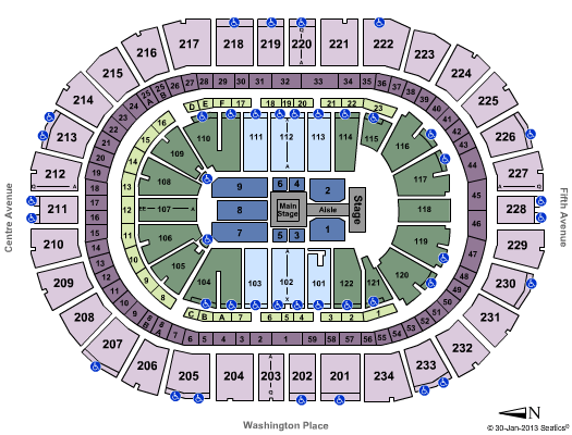 Consol Energy Center Seating Chart