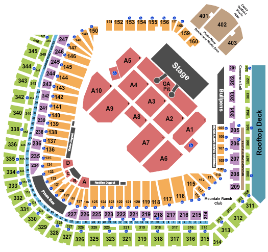 Coors Field Seating Chart Concert