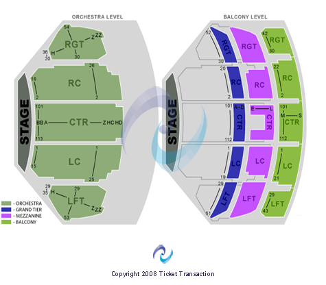 Copley Theatre Seating Chart: End Stage