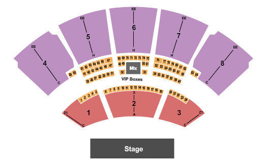 Coral Sky Seating Chart With Seat Numbers