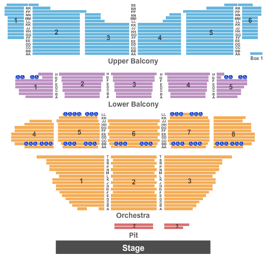 Coronado Performing Arts Center Seating Chart: End Stage