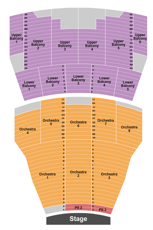Coronado Performing Arts Center Seating Chart: End Stage