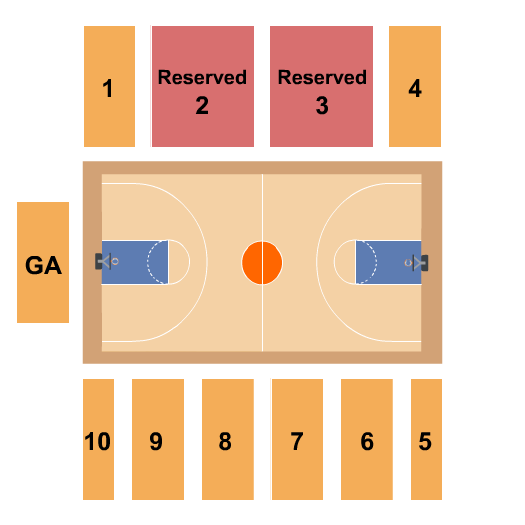 Cotterell Court Seating Chart: Basketball