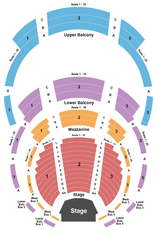 Country Music Hall of Fame and Museum Seating Chart: End Stage
