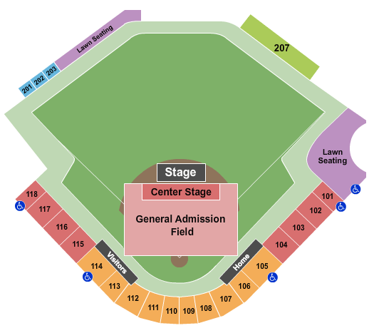 Four Winds Field Concert Seating Chart