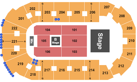 Covelli Centre - Youngstown Seating Chart: Endstage w/ B Stage