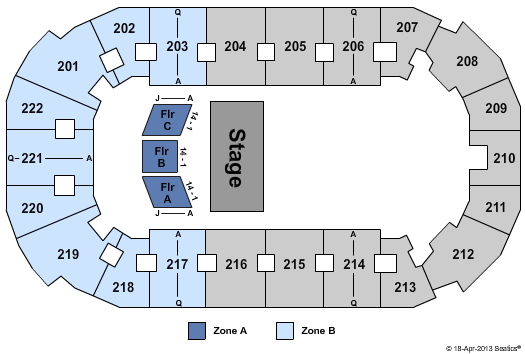 Chevrolet Centre Seating Map
