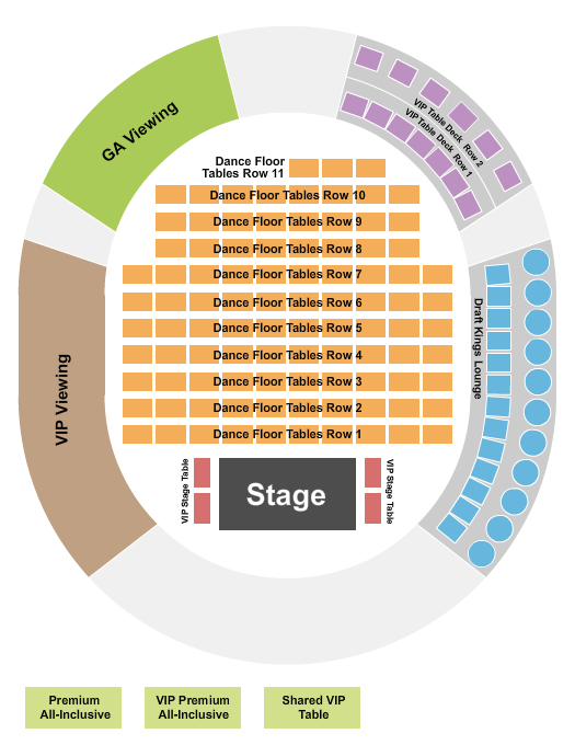 Cow Palace Seating Chart: Endstage Tables