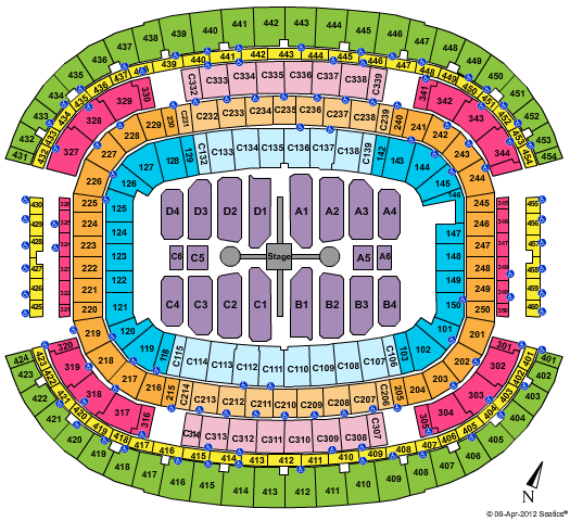Dallas Cowboys Stadium Seating Chart