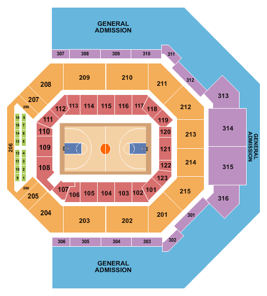 Credit One Stadium Seating Chart: Basketball