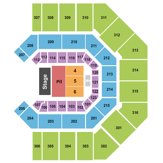 Credit One Stadium Seating Chart: Endstage GA Pit & 4-6