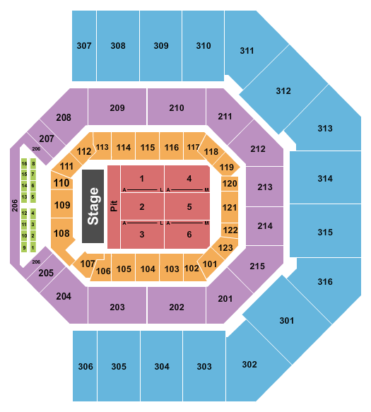 Credit One Stadium Seating Chart: Endstage PIT 2