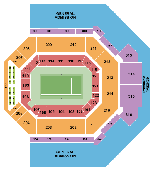 Credit One Stadium Seating Chart: Tennis 3