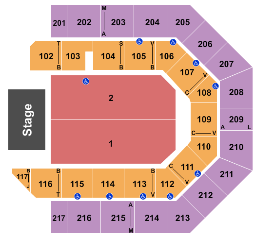 Credit Union 1 Arena Seating Chart: End Stage 3