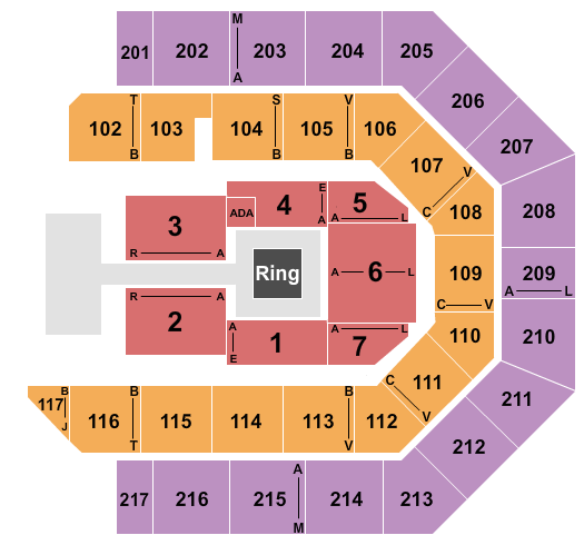 Credit Union 1 Arena Seating Chart: Wrestling