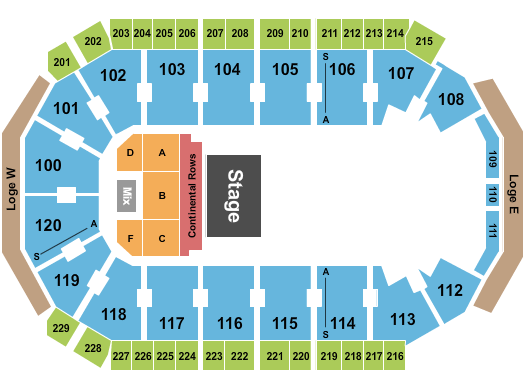 Credit Union of Texas Event Center Seating Chart: Half House 2