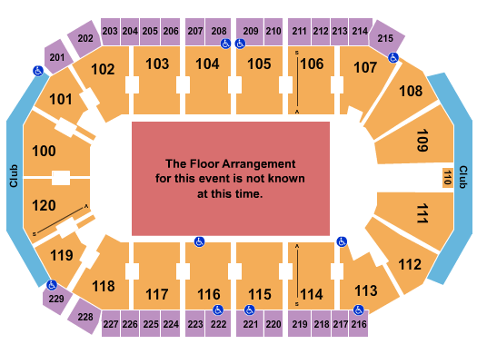 Credit Union of Texas Event Center Seating Chart: Generic Floor