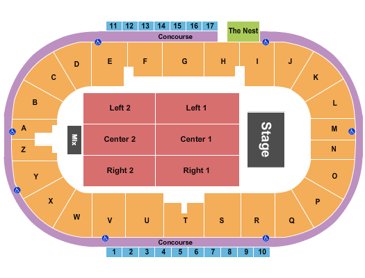 Credit Union Place - PEI Seating Chart: End Stage
