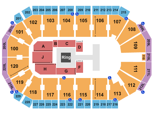 Credit Union of Texas Event Center Seating Chart: Wrestling AEW
