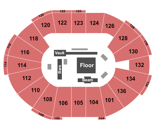 Crisler Center Seating Chart: Gynmastics