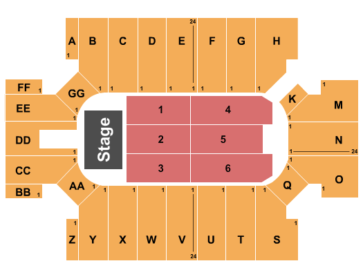 Cross Insurance Arena Seating Chart: End Stage