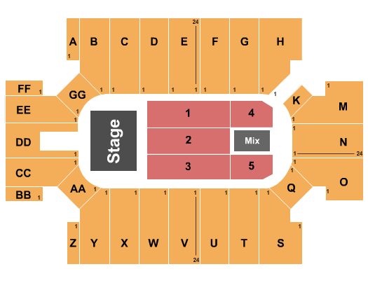 Cross Insurance Arena Seating Chart: Endstage 1-5