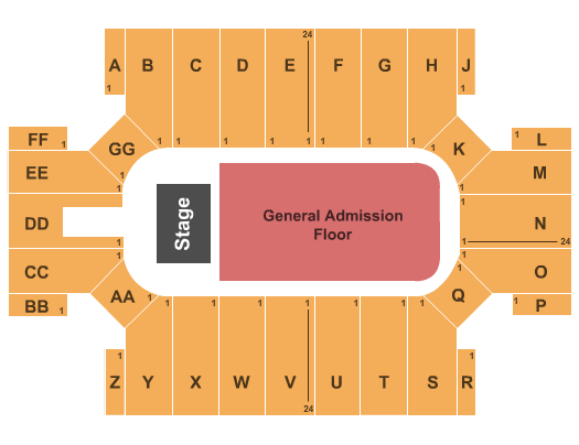 Cross Insurance Arena Seating Chart: EndStage - GA