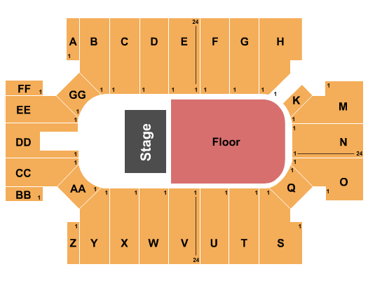 Cross Insurance Arena Seating Chart: Half House GA Floor