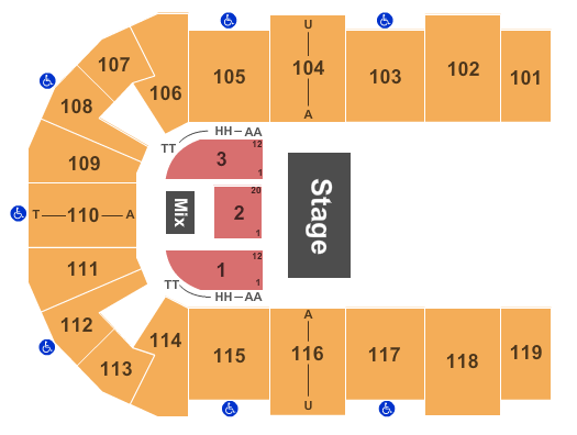 Cross Insurance Center Seating Chart: Half House 2