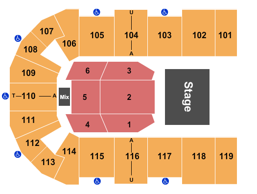 Cross Insurance Center Seating Chart: Half House 6