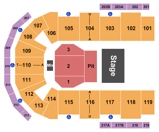 Cross Insurance Center Seating Chart: Half House GA Pit