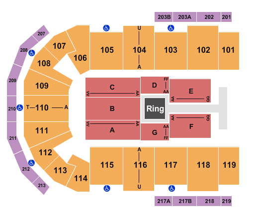 Cross Insurance Center Seating Chart: WWE