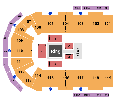 Cross Insurance Center Seating Chart: Wrestling