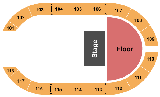 Crossroads Arena Seating Chart: Half House GA Floor
