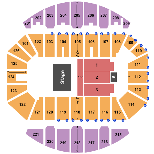 Crown Coliseum - The Crown Center Seating Chart: Half House 3