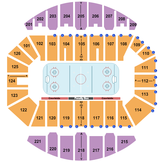 Crown Coliseum - The Crown Center Seating Chart: Hockey