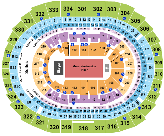 Crypto.com Arena Seating Chart: Endstage GA Floor