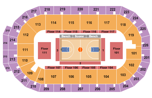 Cure Insurance Arena Seating Chart: Basketball