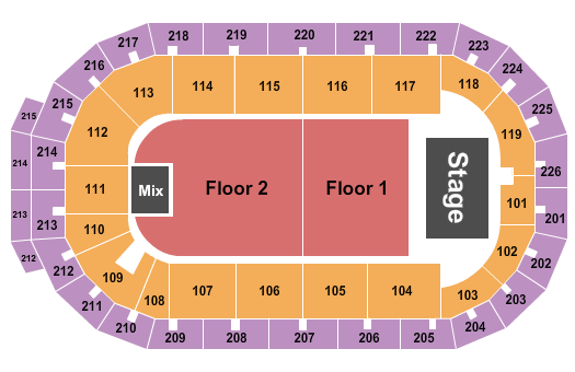 Cure Insurance Arena Seating Chart: Endstage FLR 1&2