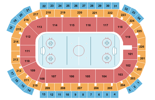 Cure Insurance Arena Seating Chart: Hockey 1