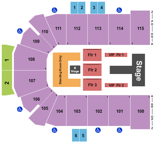 Curtis Culwell Center Seating Chart: Endstage SRO/Floor