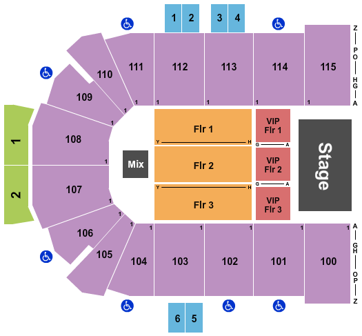 Curtis Culwell Center Seating Chart: Endstage VIP Flr 2