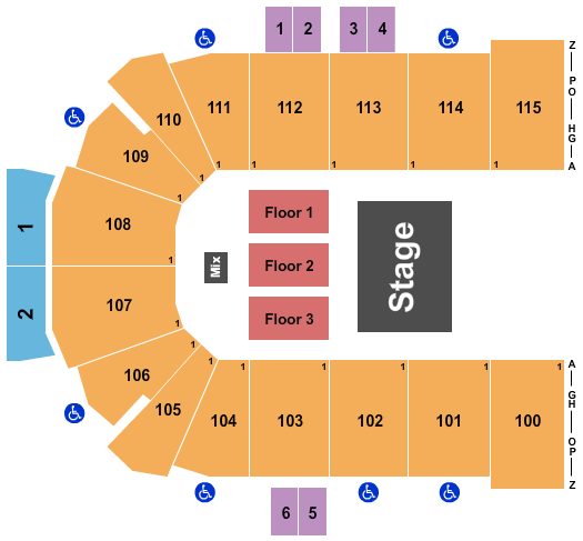 Curtis Culwell Center Seating Chart: Half House Reserved 4