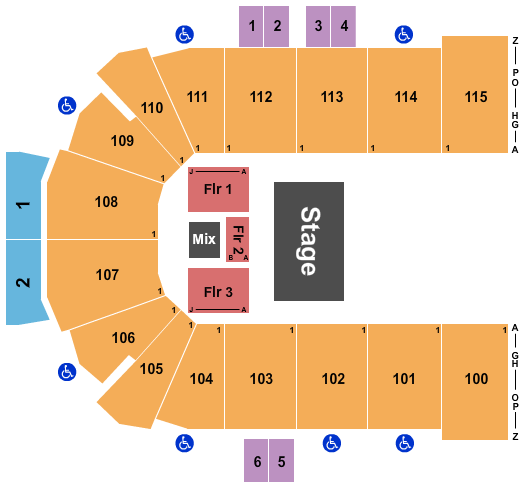 Curtis Culwell Center Seating Chart: Half House Reserved 5