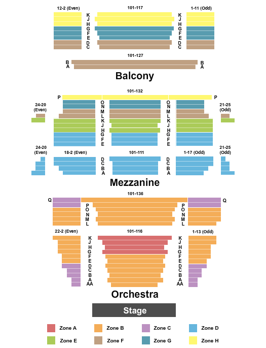 Citi Emerson Colonial Theatre Seating Chart