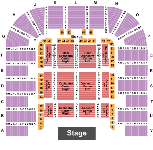 DAR Constitution Hall Seating Chart: End Stage 2